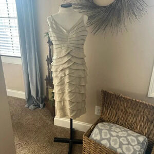 Vintage Victor Costa Beige Layered Formal Dress. #vintage #y2k #midiform…